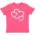 thumbnail image 3 of Inktastic Three White Hearts Youth T-Shirt, 3 of 5