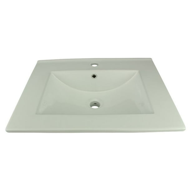 Luke 24" Square DropIn Bathroom Sink White Self Rimming Heavy Duty