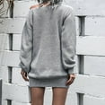 thumbnail image 4 of SMihono Fashion Off The Shoulder Sweater Dress Spring Dress Winter Dress for Women Cable Crochet Knitted Jumper Sweater Gray 8, 4 of 4