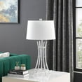thumbnail image 3 of 29.25" In Kiara Modern Satin Silver Bamboo Metal Table Lamp, 3 of 4