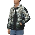 thumbnail image 3 of Zufioo Floral Angelic White Wings Print Men's Hooded Cardigan, Zip-up Long-Sleeved Sweatshirt Jacket Sportswear-Small, 3 of 5