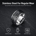 Geometric Rocks With Texture Jiaoiudi Men's Geometric Maze Pattern Wide Band Ring, Stainless Steel ...
