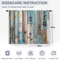 thumbnail image 3 of dinii Wooden Barn Door Kitchen Curtains: Farmhouse Vintage Plank Striped Short Cafe Curtains Decor for Living Room Tier Curtains for Bathroom Rod Pocket Window Drapes 36 Inch Length 2 Panels Set, 3 of 5