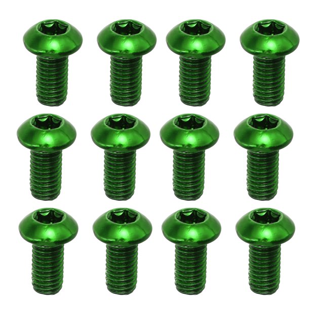 12uds Montaña Bicicleta Disco Freno Rotor Pernos Tornillo M5x10mm Verde Unique Bargains rotores de freno de bicicleta