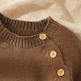 thumbnail image 5 of Splozh Newborn Coming Home Outfit Girl Knit Romper with Hat Side Button Long Sleeve Baby Sweater Jumpsuit Romper Baby Girl,Brown,9-12 Months, 5 of 8
