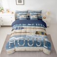 thumbnail image 2 of Feelyou Rustic Boat Paddle Bedding Comforter Set 7pcs, Western Lodge Cabin Queen Bedding Sets, Countryside Cabin Reversible Queen Sheet Sets, Luxury Bedroom Decor, 2 of 7