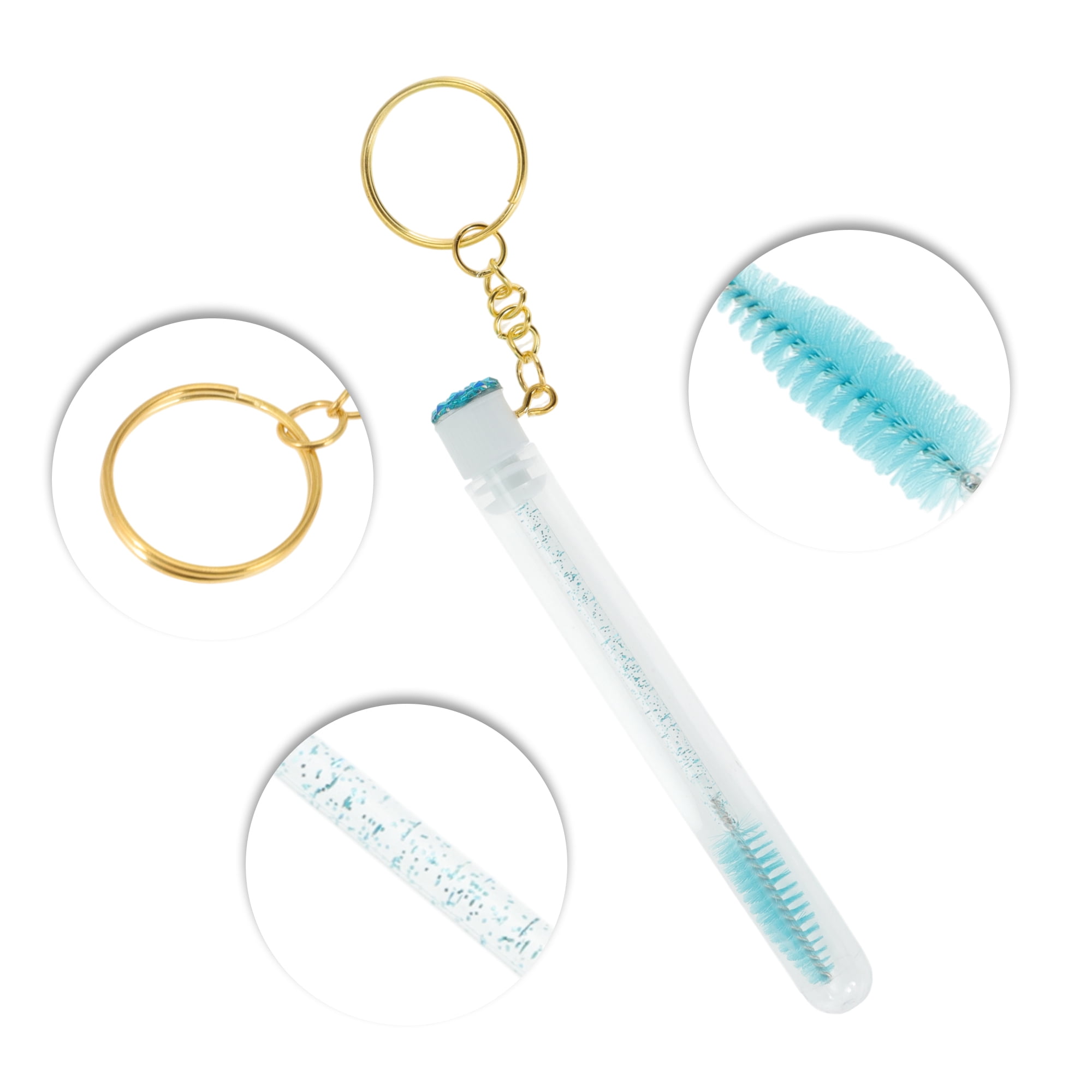 Unique Bargains 1 Pc Durable Eyelash Brush in Tube Design with Gold-Tone Buckle Green