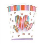 9 oz Hearts and Stripes Valentine Paper Cups, 14-Count