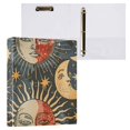 thumbnail image 3 of Sun and Moon Face 3 Ring Binders 1.5 inch Hardcover File Folders with Interior Pockets A4 Size Organizer for School Office Hospital Set of 2, 3 of 8