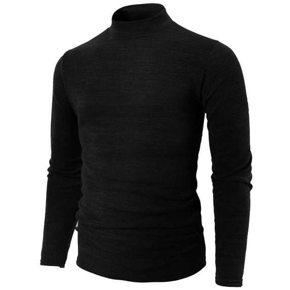 H2H Men's Casual Slim Fit Basic Tops Knitted Thermal Turtleneck Pullover Sweater (KMTTL0412)