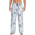 thumbnail image 2 of Lsque Retro ice blue snowflakes Print Men's Pajama Pants, Lounge Pant - Comfortable Home Wear,Elastic Waistband, Stylish Design-X-Large, 2 of 9