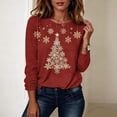 thumbnail image 5 of Yourumao Christmas Shirts for Women Long Sleeve Xmas Tree Graphic Tees Plus Size Crewneck Loose Casual Tshirts for Winter Party, 5 of 8