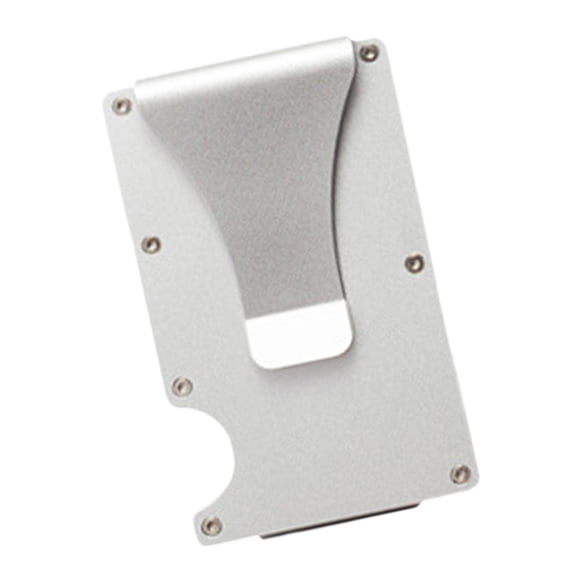 Titular de Tarjeta de Crédito con Clip para Dinero Portátil Compacto de Aleación de Aluminio Reutilizable Bloqueo Minimalista para Hombres Marido Plata Perfecl