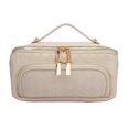 thumbnail image 3 of Bolso de maquillaje de gran apertura para mujer bolso de cuero PU para viaje de negocios en casa (negro), 3 of 8