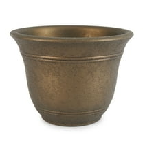 HC Companies Sierra 10 Inch Resin Flower Garden Planter Pot, Celtic Bronze