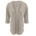 thumbnail image 4 of Breezora Waffle Textured Quarter Sleeve Casual Cardigan Jacket for Women Urban Style Lightweight Cover Up L Size Beige, 4 of 4
