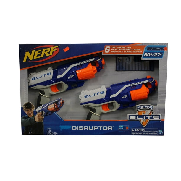 galop onstabiel statisch Nerf N-Strike Elite Disruptor 6 Dart Rapid Fire Nerf Gun Blaster (2-Pack) -  Walmart.com