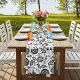 thumbnail image 4 of Boho Black Floral 60 Inch Table Runner, Vintage Farmhouse Paisley Plant Leaf Farmhouse Dresser Scarf Cotton & Linen Tablerunner for Dining/Kitchen Island/Holiday Party Décor 13" x 60", 4 of 9