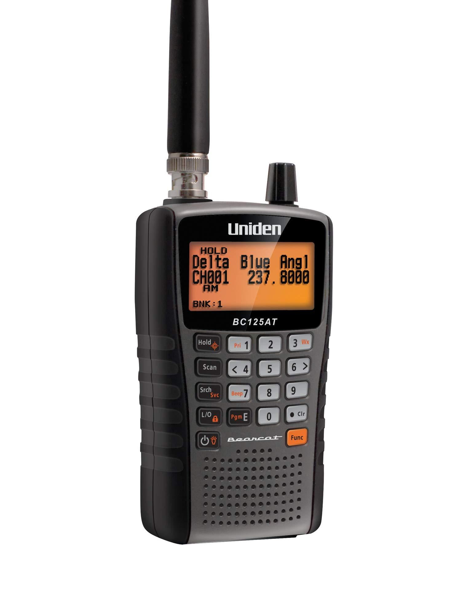 Uniden Bearcat BC125AT Handheld Scanner, 500-Alpha-Tagged Channels, Close Call Technology, PC Programable, Aviation, Marine, Railroad, NASCAR, Racing, and Non-Digital Police/Fire/Public Sa