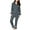 Dark Gray, variant on Jamicy Loungewear for Women Christmas Present Women's 2 Piece Outfits Lightweight Button Long Sleeve Tops Loose Pants Comfy Pajamas Sets Lace Patchwork Loungewear