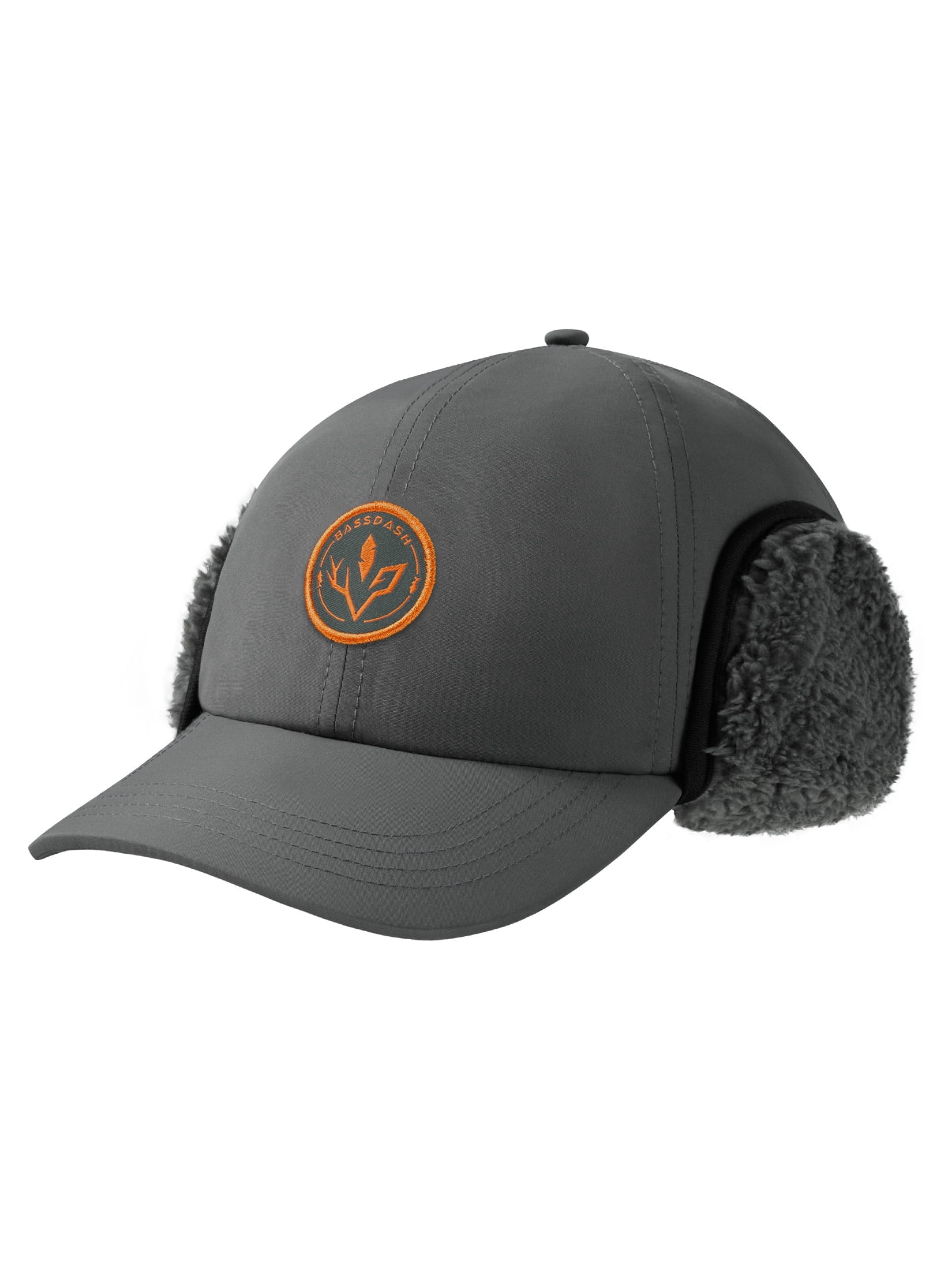 BASSDASH Warm Fleece Lined Hat with Ear Flap Winter Water Resistant Windproof Baseball Sports Cap for Hunting Hiking Fishing