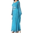 thumbnail image 3 of Sakkas Eve Women's Long Sleeve Casual Medieval Renaissance Celtic Maxi Dress Soft - Turquosie - S/M, 3 of 5