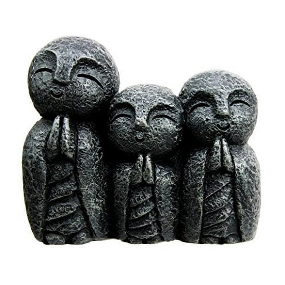 Atlantic Collectibles Japanese Buddha Trio Jizo Monks of Harmony Decorative Figurine Charm