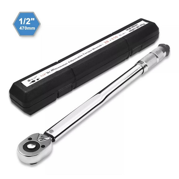 GOXAWEE 1/2-Inch Drive Click Torque Wrench, 24-Tooth Precision Dual-Direction Torque Wrench with Buckle, 20.6-154.9 ft.-lb/28-210 Nm, G5274B