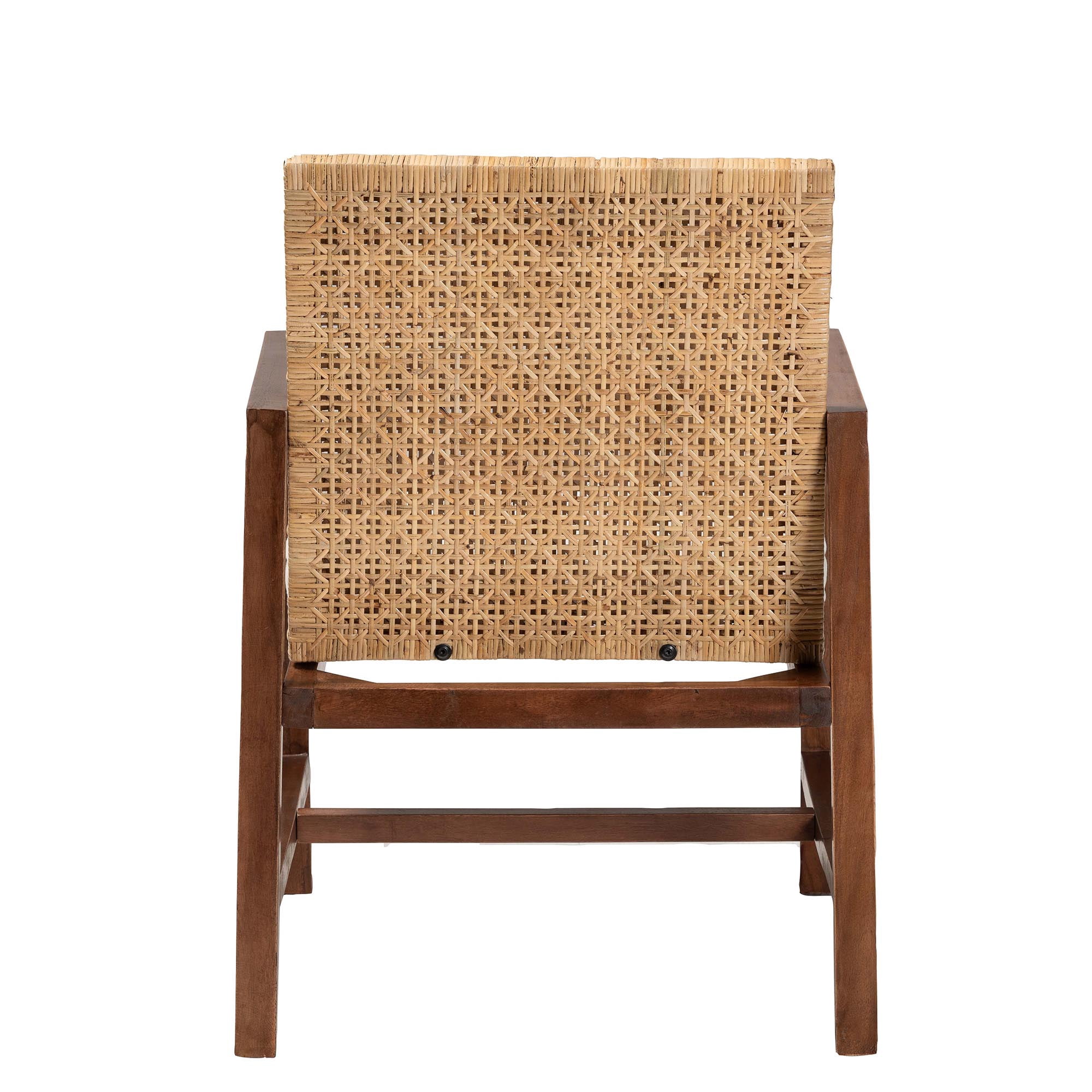 bali & pari Lovina Boho Arm Chair, Handwoven Natural Rattan, Light Honey