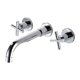 thumbnail image 1 of Grifo monomando para lavabo a pared latón cromado 2 mangueras 3 baños dontodent Kuyhfg Sin marca, 1 of 5