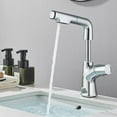 thumbnail image 2 of Chrome Bathroom Sink Faucet 1Hole Vessel Vanity Mixer Pull Down Sprayer Faucet, 2 of 16