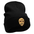 thumbnail image 4 of Scary Mummy Embroidered 12 Inch Long Knitted Beanie - Black OSFM, 4 of 5