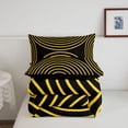 thumbnail image 5 of Homewish Black Gold Circle Full Size Comforter Sets,Mid Century Abstract Bedding Comforter Set,Black Reversible,3 Pieces,1 Comforter and 2 Pillowcases, 5 of 7