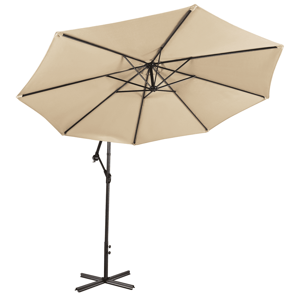 Renwick 10ft Offset Cantilever Patio Hanging Umbrella, Tan
