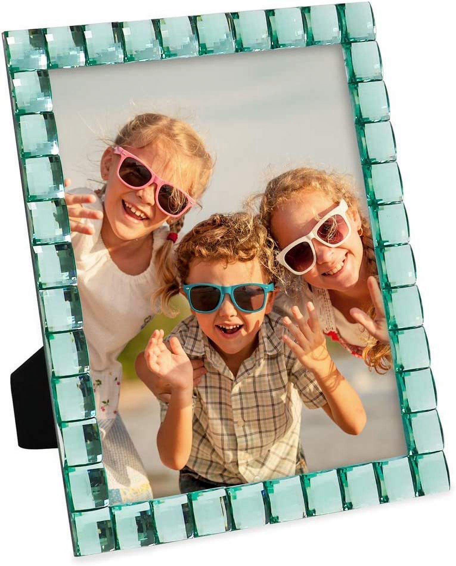 Isaac Jacobs Decorative Sparkling Light Green Jewel Picture Frame, Photo Display & Home Dcor 8x10, Light Green