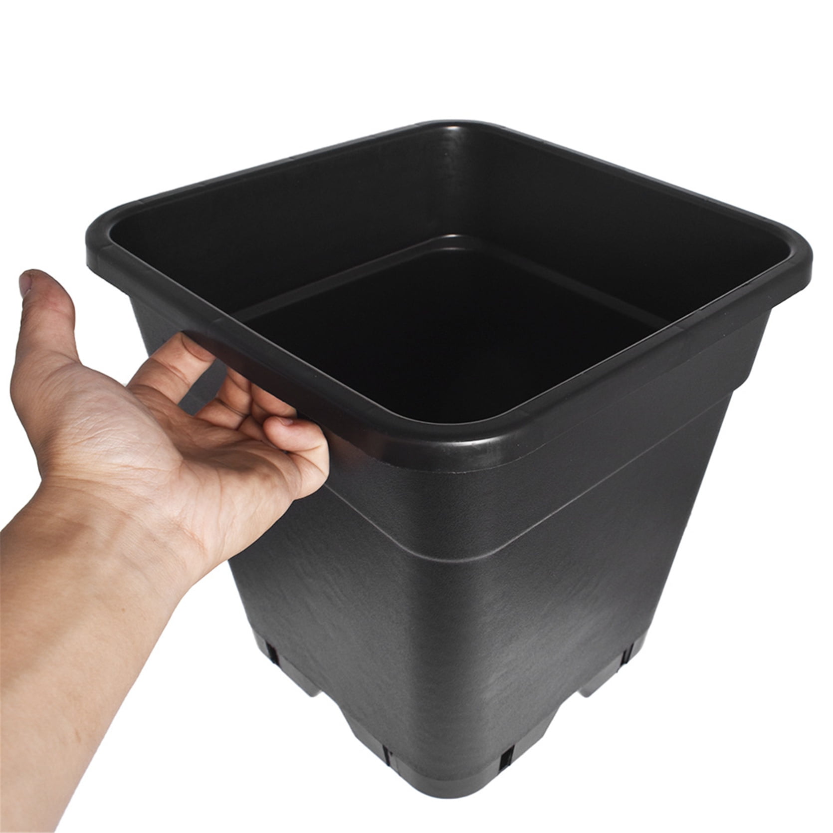 10-Pack 5 Gallon Square Nursery Pots | Heavy Duty Reusable Gallon Planters,Space-Saving Eco-Friendly Gardening & Indoor,Outdoor Planting Solution!