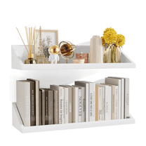Floating Shelves Large Set of 2, 24 Inch Wide Wall Shelves Wood Shelves Wall Mounted for Wall D r in Bedroom, Living Room, Bathroom, Kitchen, and Office (White)