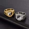 thumbnail image 3 of HIJONES Taiji Yin Yang Bagua Ring for Men Stainless Steel Vintage Personalized Chinese Style Rings Jewelry Gold Size 7, 3 of 5
