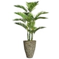 thumbnail image 1 of Vintage Home Artificial Faux Real Touch 62" Tall Palm Tree With Burlap Kit And Fiberstone Planter, 1 of 3
