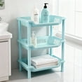 thumbnail image 3 of 3-Tier Plastic Storage Shelf | Rectangular Bathroom & Kitchen Organizer Rack | Floor Standing Multi-Purpose Shelving Unit | Space-Saving Home Storage Solution, 3 of 4
