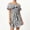 Black, variant on Women's Casual Dress Daily Wear Short Sleeve Striped Off Shoulder Flounce Sleeve Dress with Necklace for Spring Summer Platform Competitive Blue S