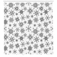 thumbnail image 3 of Ambesonne Snowflake Shower Curtain, Line Winter Motifs, 69"Wx84"L, Black White, 3 of 3