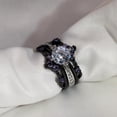thumbnail image 4 of GY Black Gold Plated Purple 1CT CZ Women Wedding Ring Sets 3pcs Engagement Ring for Woman, 4 of 6