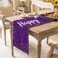 thumbnail image 6 of Violet Birthday Table Runner - 60 Inch Long, Kitchen Dining Table Runner Dresser Scarves, Colorful Confetti Ribbons Polka Dots Classroom Farmhouse Decor for Coffee Tables Wedding Party Banquet, 6 of 7