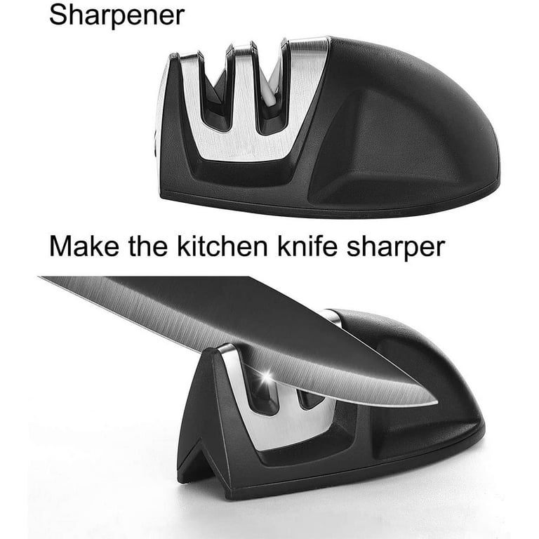 Kitchen Knife Set with Block, Super Black Knife Set, Versatile Chef Knife  Set with Knife Sharpener & Peeler, Steel Knives Nif - AliExpress