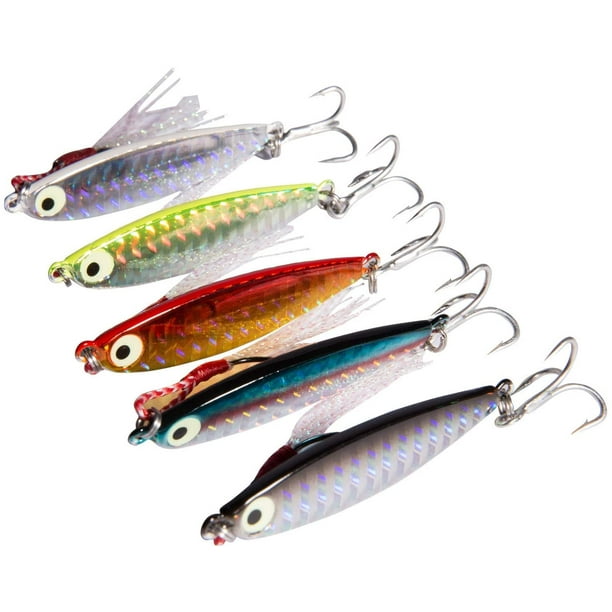 AIMTYD Metal Surface Long Casting Jigging Lure Crankbait Jerkbait Spinning  Fishing Jigs 7/10/15/20 Grams for Saltwater Freshwater Ice Fishing, 5AIMTYD  Pack 