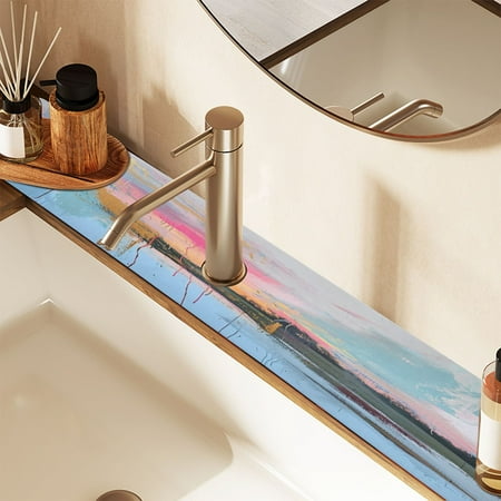 

Abstract Oil Landscape Faucet Mat for Kitchen Sink 30 Sink Splash Guard Mat Super Absorbent Fast Drying Drain Pad