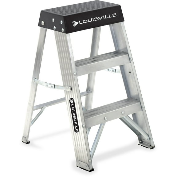 Louisville Ladder 2-Foot Aluminum Step Stool Industrial, 300-Pound Load Capacity, Type IA, AS3002