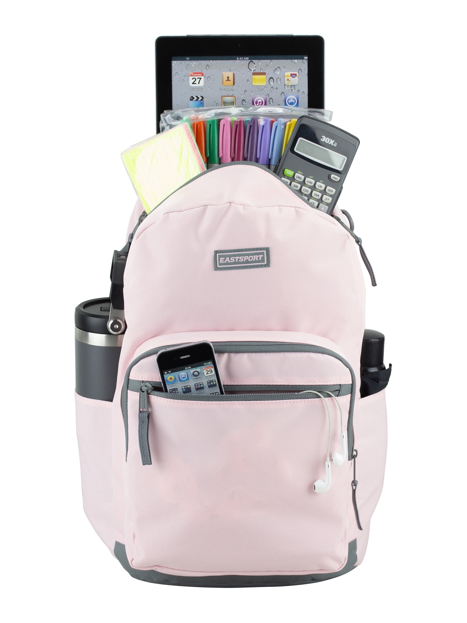 Eastsport Unisex 17" Backpack & Lunch Box 2-Piece Set, Rose Sand