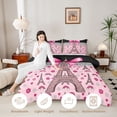 thumbnail image 3 of Erosebridal Princess Bowknot Girl Full Size Comforter Sets, Paris Eiffel Tower Bedding Sets, Black Pink, 3pcs, 3 of 6